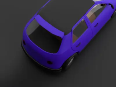 Stylized Cartoon Car Rigged 3D Model Low-poly 3D model