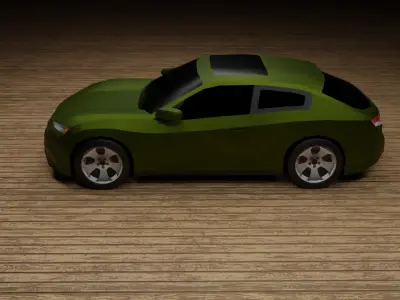 Low Poly Modern Generic Hatchback Low-poly 3D model