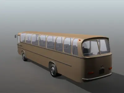 Low poly Bus game asset Low-poly 3D model