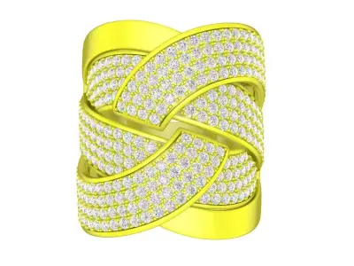 6992 Luxury HongKong Fashion Diamond Women ring 3D print model