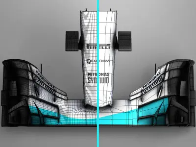 Mercedes W06 Front wing Low-poly 3D model