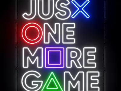 Just One More Game Neon Sign 3D model purchase