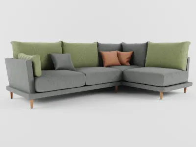 Modern sofa 01 Low-poly 3D model