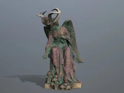 Angel Statue Low-poly 3D model
