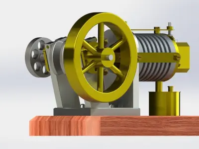 Air cooled vacuum engine  3D model