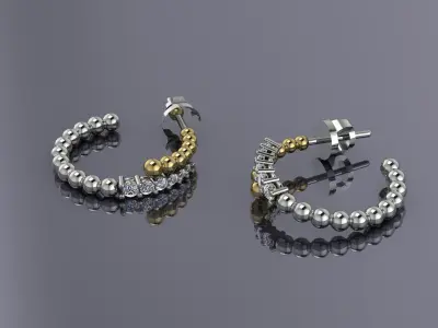 Jewelry Earrings Tiamo Gold MK-32 3D print model