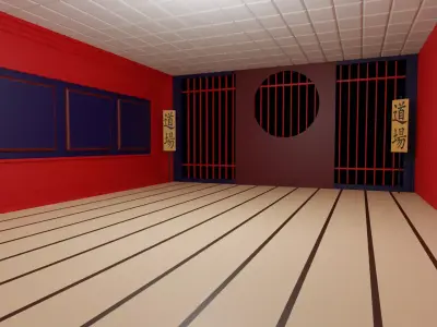 Kung-Fu Hall Low-poly 3D model