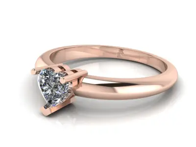  Jewelry  Heart Diamond Ring 3D print model