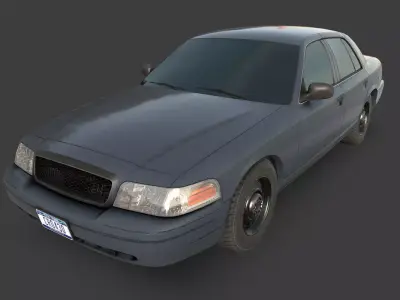 Generic Sedan Low-poly 3D model