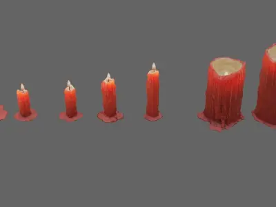 Low Poly Candle Collection With PBR Materials Low-poly 3D model