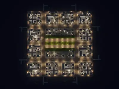 Paper City - Stylized Night Metropolis V1 Low-poly 3D model