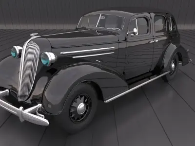 Black oldtimer 60s 70s car 3D model