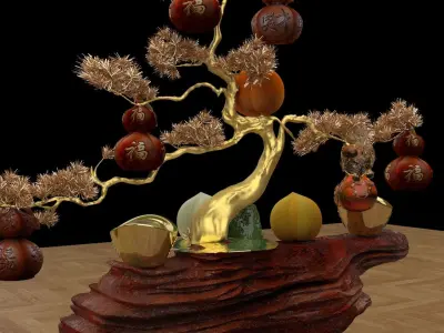 Chinese gourd tree 3D model
