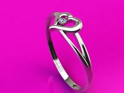 Heart ring 12 3D print model