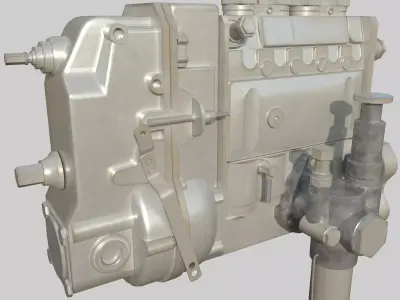 Diesel Fuel Injection Pump Low-poly 3D model