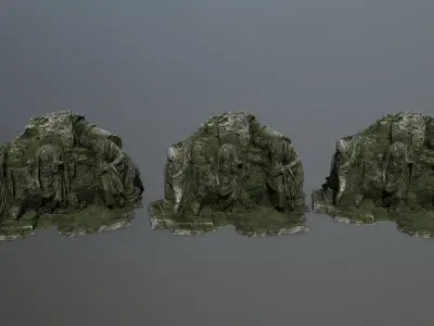 statue  mountain Low-poly 3D model