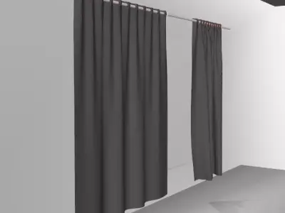 Marvelous Designer and 3DS Max Curtains03 Smallest 3D model