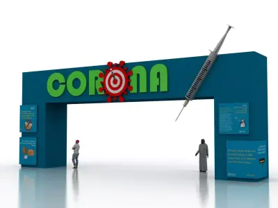 Huge ads Gate for Coronavirus-Tunal Low-poly 3D model