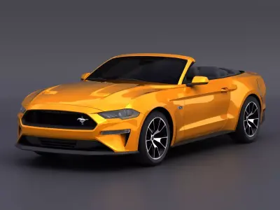 Ford Mustang Convertible 2022  Low-poly 3D model