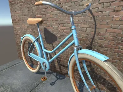 PBR Bicycle Low-poly 3D model LODs Low-poly 3D model
