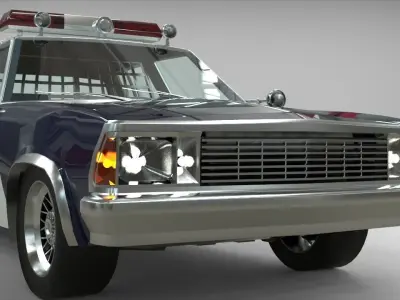 Chevrolet Malibu 1981 Police car lowpoly Low-poly 3D model