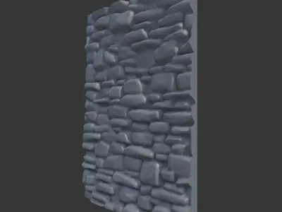 Rubble and Stone Wall Segment 3D model