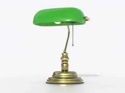 Bankers Lamp Low-poly 3D model