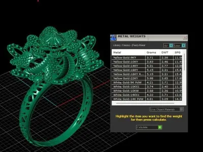Luxury Flower Ring 3d Printable Model  3D print model