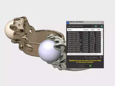 Stylized Pearl Ring  High-Quality 3D Jewelry Model 3D print model