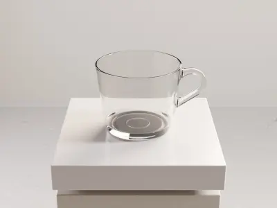Modern Glass Cup for Coffee and Tea 3D model