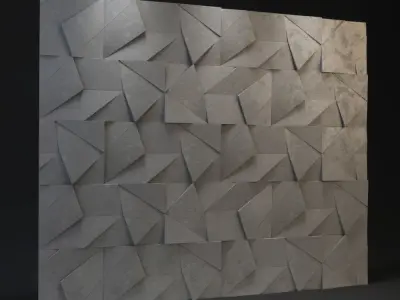 Abstract 3D Wall panel Low-poly 3D model