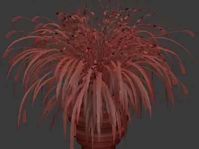 Bouquet of grass with knobs 3D model