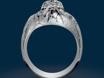 Skull Gown Luxury Ring 3D print model