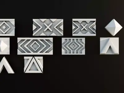 Ornament Pack Vol 32 - Medieval Art Deco Modern 3D model