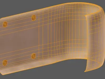 Guardrail - Japanese curved and dirty - low poly Low-poly 3D model