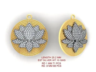 lotus earring 3D print model