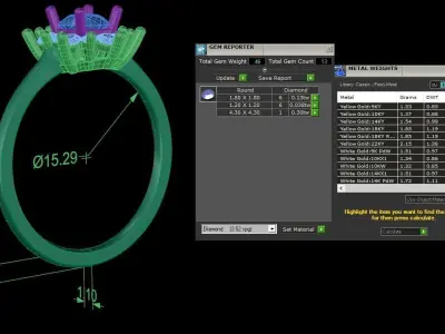 Jewelry Diamond Ring 3D print model 24