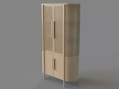 Fields Natural Storage Cabinet 3D model
