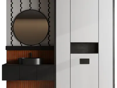 Bathroom furniture by inbani faucet set 87 Low-poly 3D model