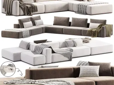 Poliform Westside Sectional Sofa 3D model