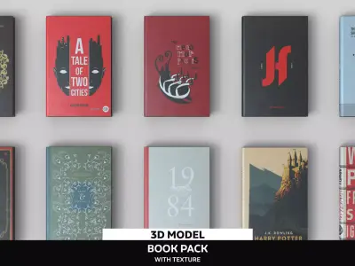 Book Pack Low-poly 3D model purchase