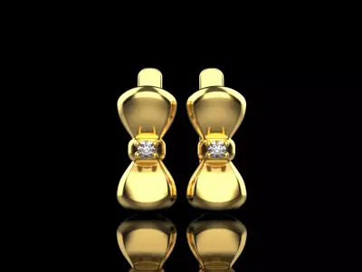 bow earring model 883 3D print model