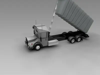 Low Poly Truck dump Low-poly 3D model
