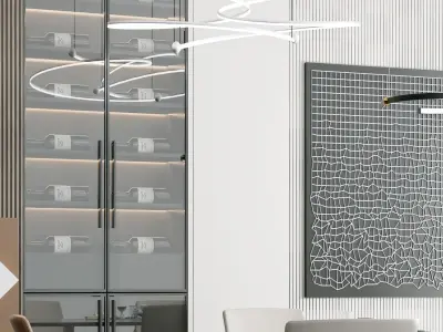 Modern table and style restaurant 3D model