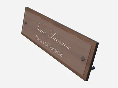desk name plate Low-poly 3D model