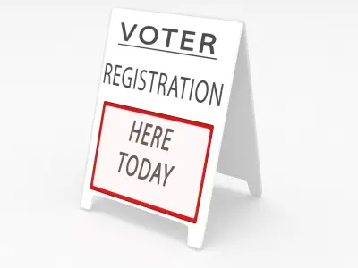 voter registartion sign board 3D 3D model