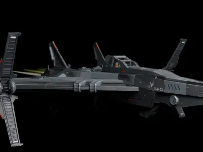 spaceship Low-poly 3D model