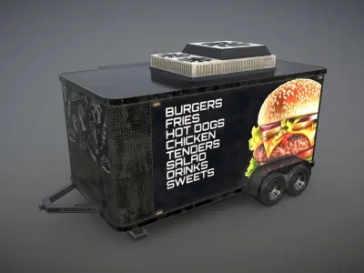 Food Truck  Low-poly 3D model