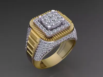 Luxury Men Jewelry Ring 3D print model