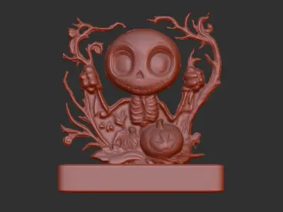 cute skull hallowen decoration 3D print model
